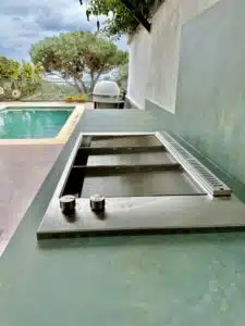 cuisine exterieure sous pool house plan de travail geneve